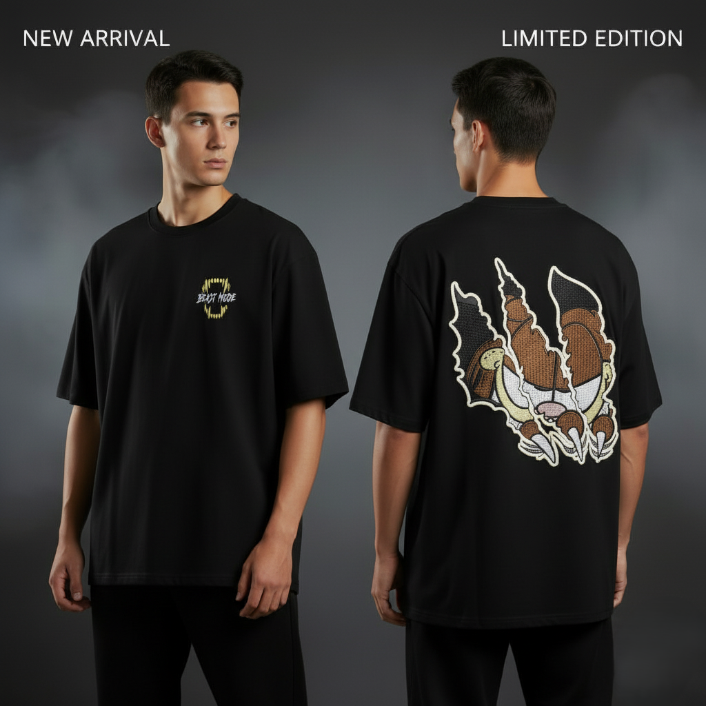 Beast Mode Dual Graphic Oversized Tee |