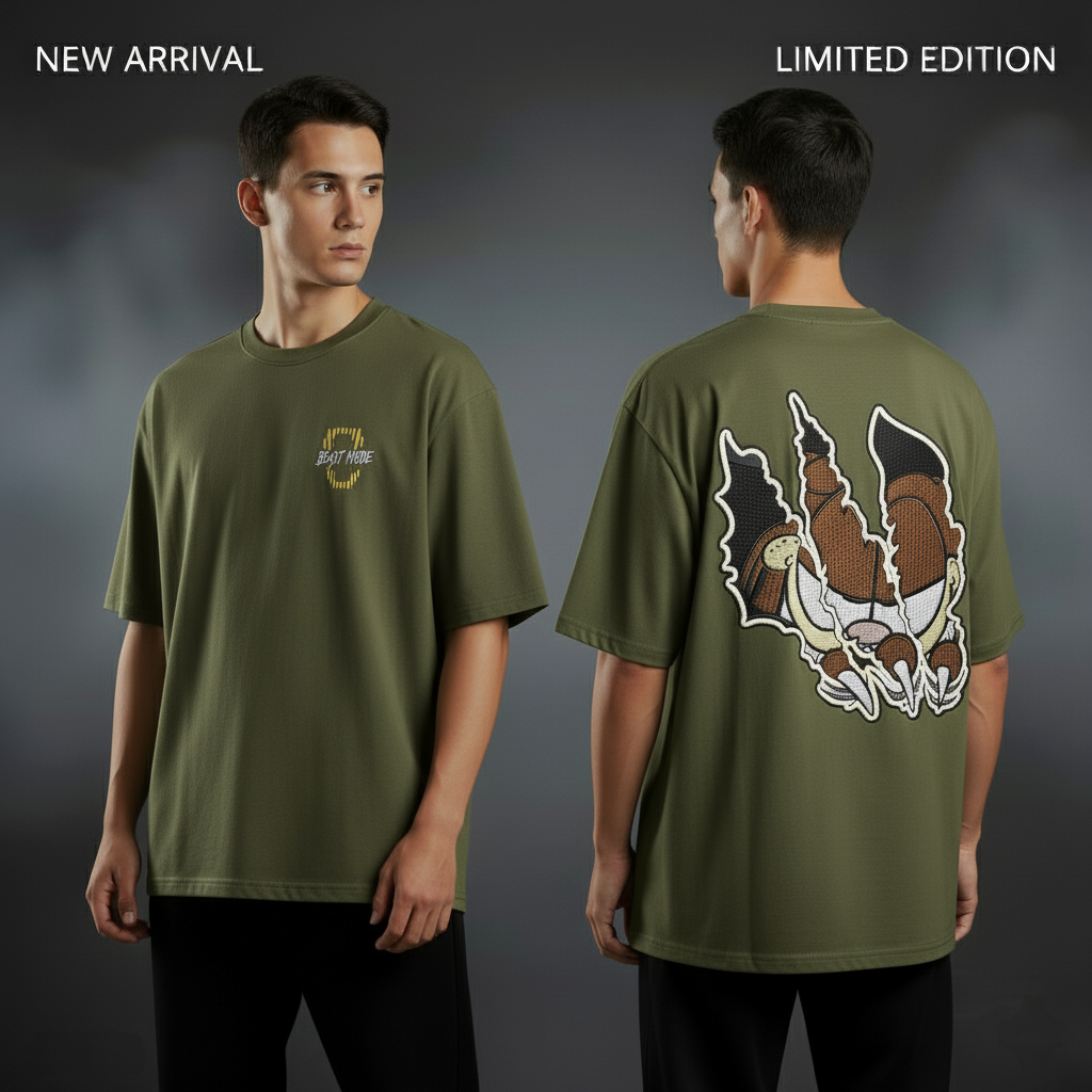 Beast Mode Dual Graphic Oversized Tee |