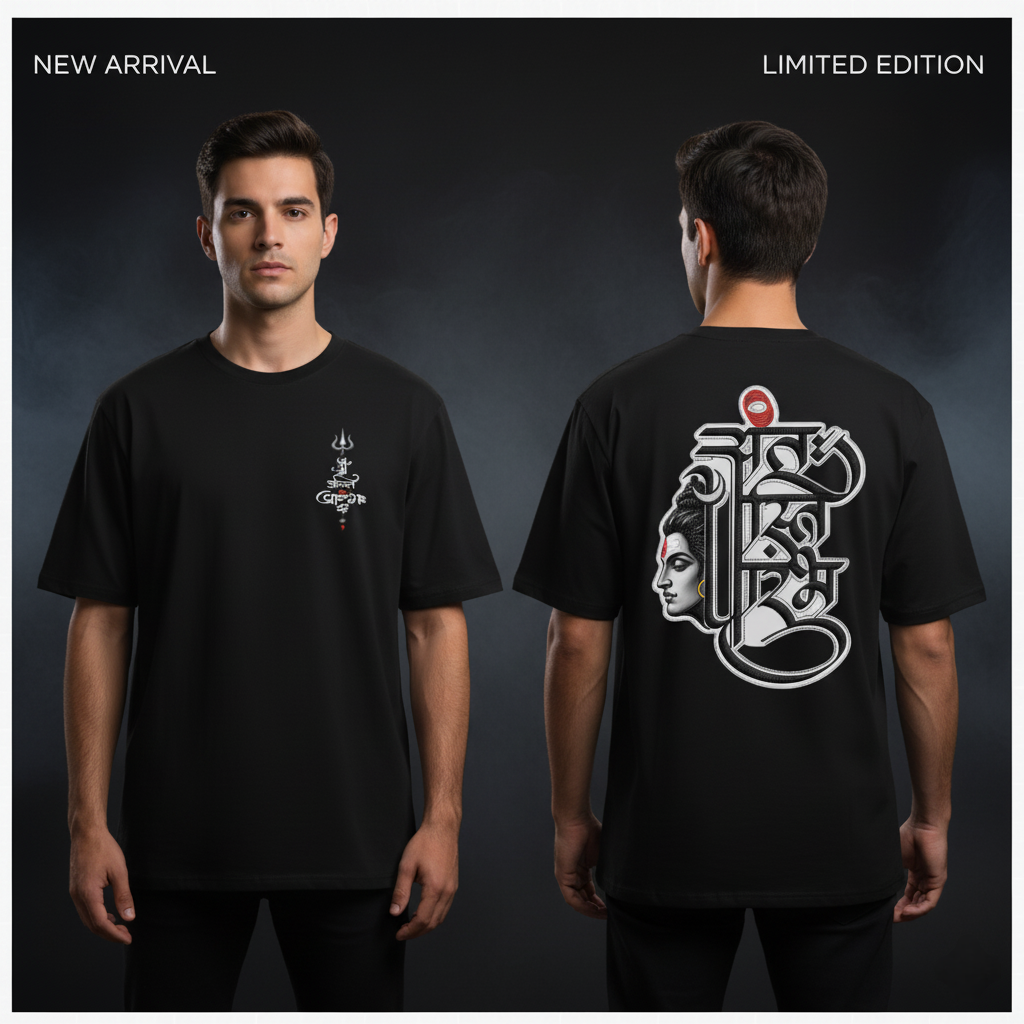 The Kaal Chakra Oversized T-Shirt - Lord Shiva's \अंत ही आरंभ है\ (End is the Beginning) Print