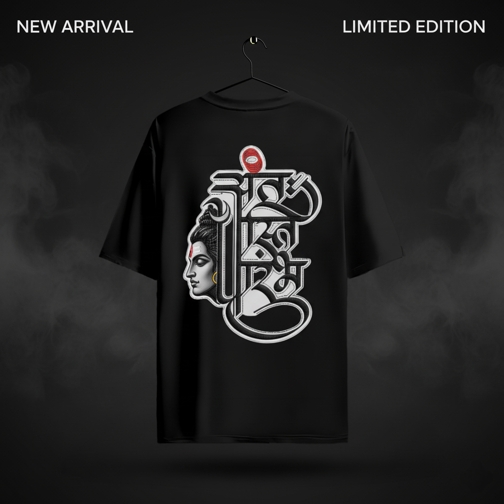 The Kaal Chakra Oversized T-Shirt - Lord Shiva's \अंत ही आरंभ है\ (End is the Beginning) Print